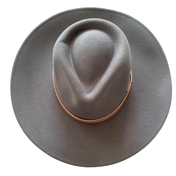 Brixton Eleanor felt packable grey women’s wool felt wide brim - Picture 3 of 7